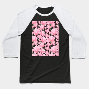 Pink Lotus Pattern Baseball T-Shirt